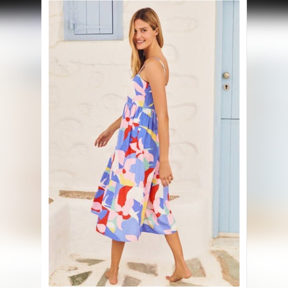 Charlize Dress Colorful Floral Midi Dress
